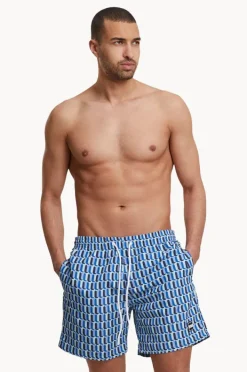 Boardshorts|Urban Classics Mens Retro Swim Short Blue