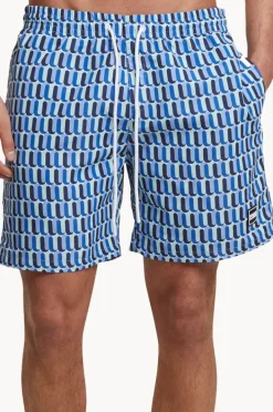 Boardshorts|Urban Classics Mens Retro Swim Short Blue