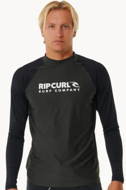 Rashies|Rip Curl Mens Shock Long Sleeve Suntop Black