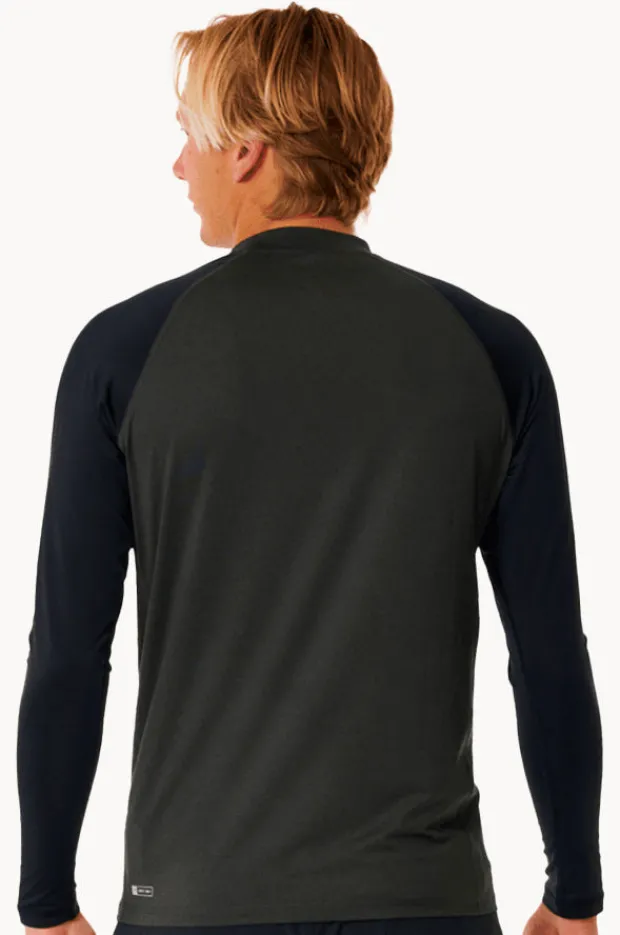 Rashies|Rip Curl Mens Shock Long Sleeve Suntop Black