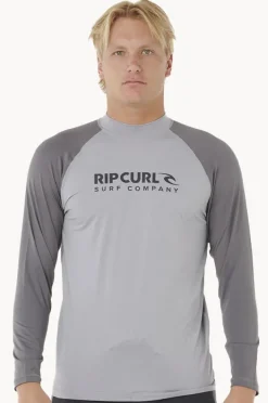 Rashies|Rip Curl Mens Shock Long Sleeve Suntop Grey