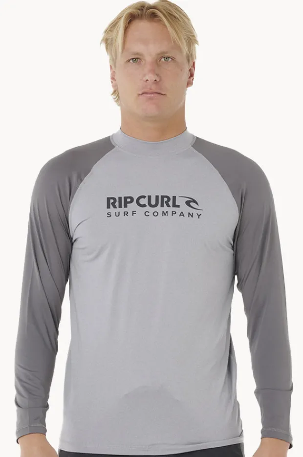 Rashies|Rip Curl Mens Shock Long Sleeve Suntop Grey