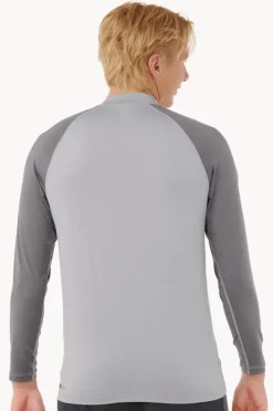 Rashies|Rip Curl Mens Shock Long Sleeve Suntop Grey