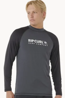 Rashies|Rip Curl Mens Shock Long Sleeve Suntop Black