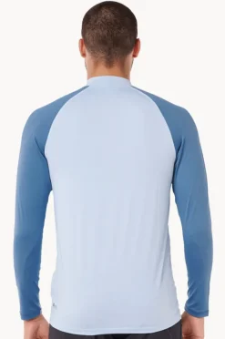 Rashies|Rip Curl Mens Shock Long Sleeve Suntop Blue