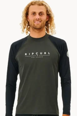 Rashies|Rip Curl Mens Shockwaves Relax Suntop Black