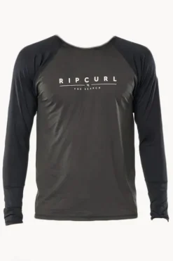 Rashies|Rip Curl Mens Shockwaves Relax Suntop Black