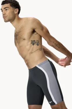 Jammers|Speedo Mens Solid Spliced Jammer Black/Grey