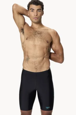 Jammers|Speedo Mens Sport Logo Jammer Black/Blue
