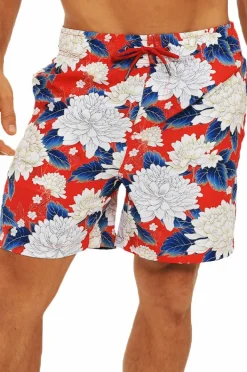 Boardshorts|Coast Mens Spring Blossom Swim Short Red
