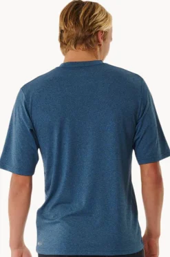 Rashies|Rip Curl Mens Stack Short Sleeve Suntop Navy marle