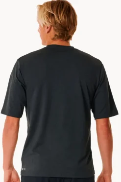 Rashies|Rip Curl Mens Stack Short Sleeve Suntop Black