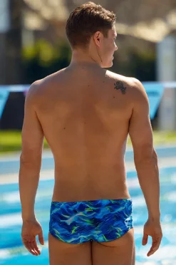 Trunks|Funky Trunks Mens Storm Chaser Trunk Blue/Yellow