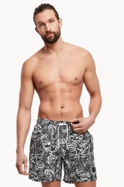 Boardshorts|Urban Classics Mens Tattoo Swim Short Black/White