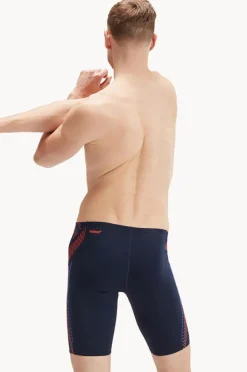 Jammers|Speedo Mens Tech Panel Jammer Navy/orange
