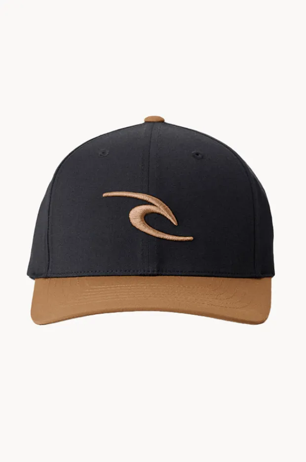 Headwear|Rip Curl Mens Tepan 2.0 Flexfit Cap Black/tan