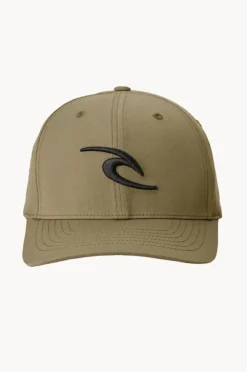 Headwear|Rip Curl Mens Tepan 2.0 Flexfit Cap Olive