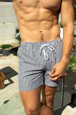 Boardshorts|Vacay Mens The Hamptons Swim Short White/charcoal