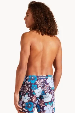 Boardshorts|Vilebrequin Mens Tropical Turtles Swim Short Midnight