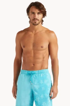 Boardshorts|Vilebrequin Mens Turtle Water Reactive Swim Short Blue
