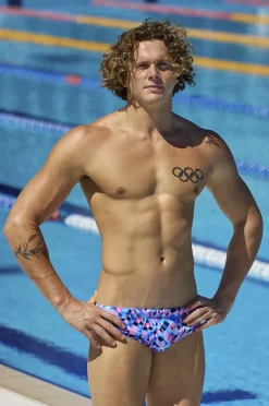 Briefs|Funky Trunks Mens Warp Tour Brief Blue/pink