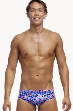 Briefs|Funky Trunks Mens Warp Tour Brief Blue/pink