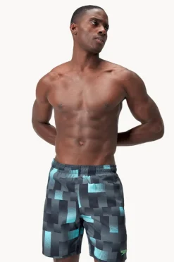 Boardshorts|Speedo Mens Xpress Lite Allover 18" Watershort Charcoal