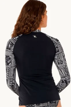 Rashies & Sunsuits|Rip Curl Mermaid Beach Long Sleeve Suntop BLACK
