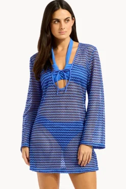 Overswim|Seafolly Mesh Effect Cover Up Sapphire
