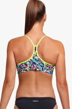 Bikini Tops|Funkita Messed Up Swim Crop Top Black/multi