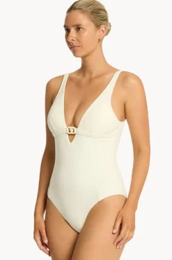 One Pieces|Sea Level Nautique Chain Link Longline One Piece Coconut