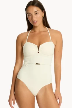 One Pieces|Sea Level Nautique V Bar Bandeau One Piece Coconut