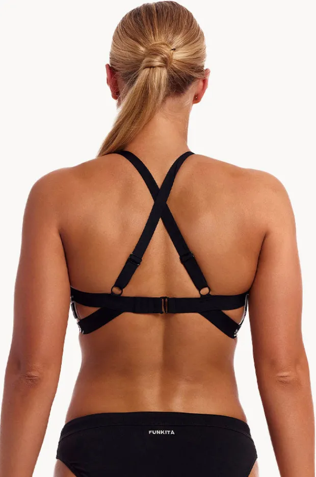Bikini Tops|Funkita Night Flyer Hi Light Swim Top Black/white