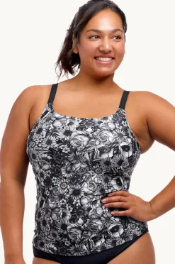 Tankini Tops|Funkita Nights Rose Scoop Neck Tankini Separate Black/white