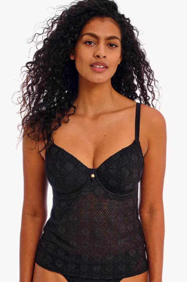 Tankini Tops|Freya Nomad Nights F Cup Plunge Tankini Separate BLACK