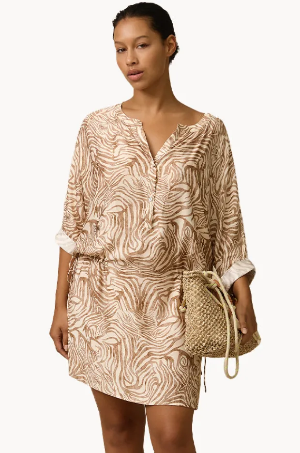 Dresses|Monte u0026 Lou Nova 3/4 Sleeve Shirt Dress Animal