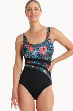 One Pieces|Poolproof Oasis DD/E Cup Wave Spliced One Piece Black