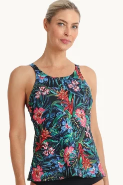 Tankini Tops|Poolproof Oasis High Neck Tankini Separate Black