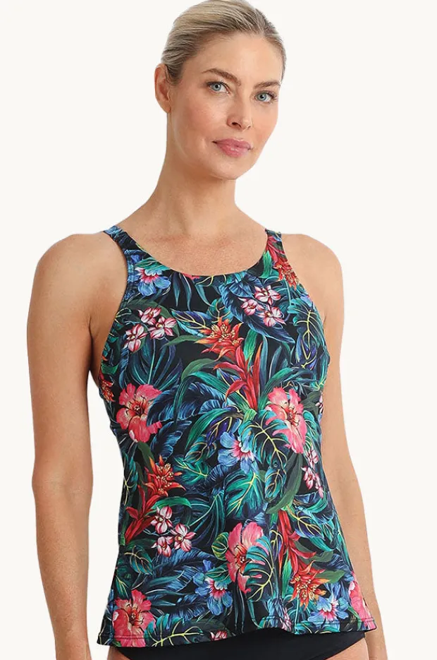 Tankini Tops|Poolproof Oasis High Neck Tankini Separate Black