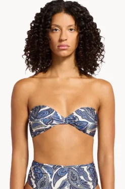 Bikini Tops|Jets Oasis Paisley Bandeau Cream