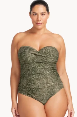 One Pieces|Artesands Onda Perspective Botticelli D/DD Cup Bandeau One Piece Olive