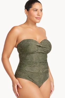 One Pieces|Artesands Onda Perspective Botticelli D/DD Cup Bandeau One Piece Olive