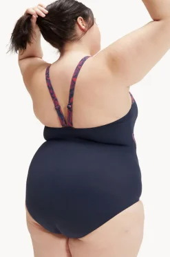 One Pieces|Speedo Orchidlustre Printed Shaping One Piece Navy/Red