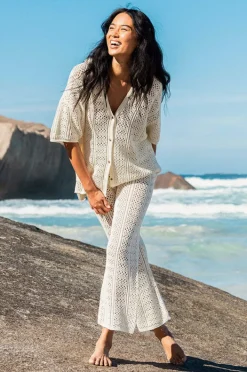 Pants|Rip Curl Pacific Dreams Crochet Pant Natural