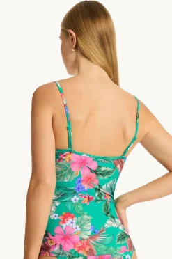 Tankini Tops|Sea Level Pacifico B/C Cup Tie Front Tankini Separate Evergreen