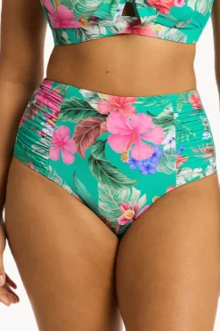 Bottoms|Sea Level Pacifico Gathered High Waist Pant Evergreen