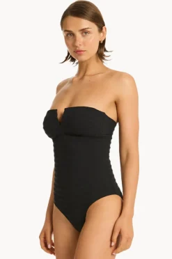 One Pieces|Sea Level Palisades Vee Bandeau One Piece Black