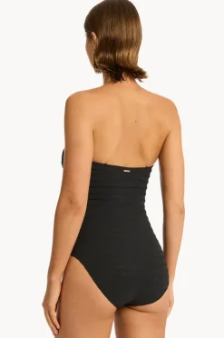 One Pieces|Sea Level Palisades Vee Bandeau One Piece Black