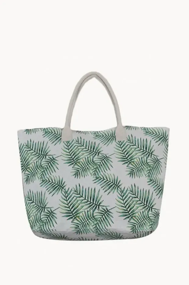 Beach Bags|Bags|Cherry Red Palm Bag White/green