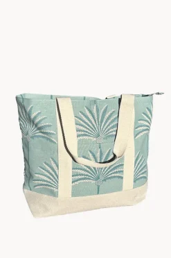 Beach Bags|Bags|Cherry Red Palm Canvas Bag Blue